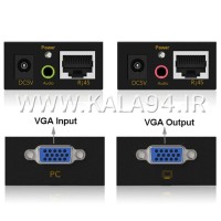 اکستندر VGA به همراه AUDIO / همراه Receiver و Sender با یک طرف پورت VGA F و یک طرف پورت شبکه RJ45 F و Audio F و آداپتور F / برد 100 متر / پشتیبانی 1440*1920 / همراه 2 عدد آداپتور / تک پک جعبه ای